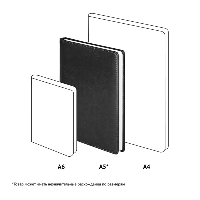 Ежедневник недатир. А5, 136л., кожзам, OfficeSpace "Nebraska", черный