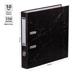 Папка-регистратор OfficeSpace 50мм, мрамор, черная, бюджет