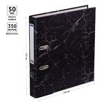 Папка-регистратор OfficeSpace 50мм, мрамор, черная, нижний метал. кант