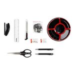 Настольный органайзер Berlingo "BR", 9 предметов, вращающийся, черный/красный, блистер