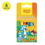 Карандаши цветные Мульти-Пульти "Енот на лугу", 06цв., утолщ., трехгран., укорочен., заточен., картон