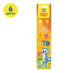 Карандаши цветные Мульти-Пульти "Енот на лужайке", 06цв., трехгранные, неоновые, картон