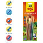 Набор кистей Мульти-Пульти 5шт., синтетика, круглая № 3, плоские № 2, 6, 14, овальная № 1, блистер