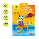 Бархатная бумага А4, Мульти-Пульти "Приключения Енота", 10л., 10цв., в папке