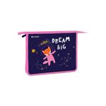 Папка для тетрадей 1 отделение, А5 Berlingo "Fox Dreamer", 240*205*40мм, пластик, на молнии