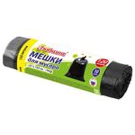 Мешки для мусора 120 л черные в рулоне 10 шт., ПНД 11 мкм, 67х102 см, ЛЮБАША, 608093