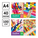 Альбом для рисования 40л., А4, на скрепке ArtSpace "Карандаши"