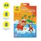 Набор А4 цв. мелов. картона, 8л., 8цв. и цв. двустор. офсет. бумаги, 8л., 8цв., Мульти-Пульти "Приключения Енота", в папке