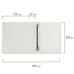 Папка на 4 кольцах с передним прозрачным карманом BRAUBERG, 65 мм, картон/ПВХ, белая, до 400 листов, 221487