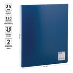 Папка на 2 кольцах OfficeSpace А4, 25мм, 500мкм, пластик, синяя