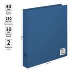 Папка на 2 кольцах OfficeSpace А4, 40мм, 500мкм, пластик, синяя