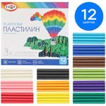 Пластилин Гамма "Классический", 12 цветов, 240г, со стеком, картон. упаковка