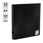Папка на 2 кольцах OfficeSpace А4, 40мм, 500мкм, пластик, черная