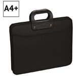Папка-портфель 3 отделения OfficeSpace А4+, 390*315*120мм, 1000мкм, на молнии (сверху), пластик, черный