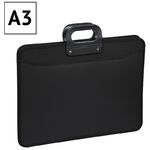 Папка-портфель 3 отделения OfficeSpace А3, 470*380*130мм, 1000мкм, на молнии (сверху), пластик, черный