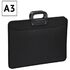 Папка-портфель 3 отделения OfficeSpace А3, 470*380*130мм, 1000мкм, на молнии (сверху), пластик, черный