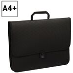 Папка-портфель 2 отделения OfficeSpace А4+, 370*280*120мм, 1000мкм, на замке, пластик, черный