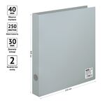 Папка на 2 кольцах OfficeSpace А4, 40мм, 500мкм, пластик, серая