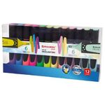 Набор текстовыделителей 12 ЦВЕТОВ на подставке, BRAUBERG "EXTRA", прорезиненный корпус, линия 1-5 мм, 151758