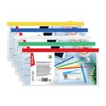 Папка-конверт на молнии Berlingo 255*130мм, 150мкм, прозрачная, ассорти, для ж/д и авиа билетов
