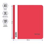 Папка-скоросшиватель пластик. Berlingo, А5, 180мкм, красная с прозр. верхом, индив. ШК