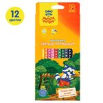 Карандаши цветные Мульти-Пульти "Енот-следопыт", 12цв., трехгр.,рисунок на корпусе, заточен., картон