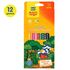 Карандаши цветные Мульти-Пульти "Енот-следопыт", 12цв., трехгр.,рисунок на корпусе, заточен., картон