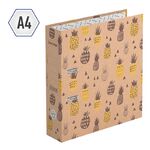 Папка-регистратор Berlingo "Pineapple", 70мм, крафт-бумага, с рисунком