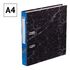 Папка-регистратор OfficeSpace 50мм, мрамор, черная, синий корешок, нижний метал. кант
