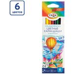 Карандаши цветные Гамма "Классические", 06цв., заточен., картон. упаковка, европодвес