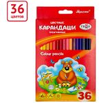 Карандаши цветные Гамма "Мультики", 36цв., трехгранные, заточен., картон. упаковка, европодвес