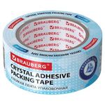 Клейкая лента упаковочная 48 мм х 66 м КРИСТАЛЬНАЯ, индивидуальная упаковка, толщина 45 микрон, BRAUBERG, 440153