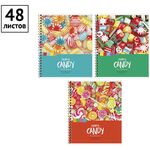 Тетрадь 48л., А5, клетка на гребне ArtSpace "Стиль. Colorful candy"
