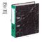 Папка-регистратор OfficeSpace 70мм, мрамор, черная, зеленый корешок, нижний метал. кант