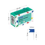 Кнопки силовые/флажки OfficeSpace, 50шт., ассорти, карт. упаковка