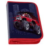 Пенал ПИФАГОР, 1 отделение, полиэстер, 19х13 см, "Monster car", 271013