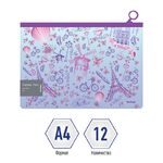 Папка-конверт на молнии Berlingo "Capitals. Paris" А4, 180мкм, с рисунком