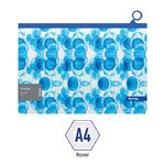 Папка-конверт на молнии Berlingo "Bubbles" А4, 180мкм, прозрачная, с рисунком