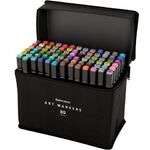 Маркеры для скетчинга двусторонние, НАБОР 80 шт., текстильный чехол, BRAUBERG, 152233