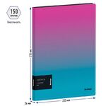 Папка на 4 кольцах Berlingo "Radiance", 24мм, 600мкм, D-кольца, с внутр. карманом, розовый/голубой градиент