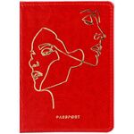 Обложка для паспорта OfficeSpace "Life line", иск. кожа, красный, тиснение фольгой