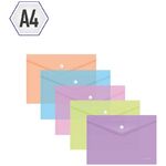 Папка-конверт на кнопке Berlingo "Starlight" А4, 180мкм, ассорти