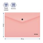 Папка-конверт на кнопке Berlingo "Instinct" А4, 180мкм, фламинго