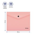 Папка-конверт на кнопке Berlingo "Instinct" А5+, 180мкм, фламинго