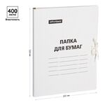Папка для бумаг с завязками OfficeSpace, картон немелованный, 380г/м2, белый, до 400л.