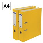 Папка-регистратор OfficeSpace, 70мм, бумвинил, с карманом на корешке, желтая