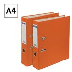 Папка-регистратор OfficeSpace, 70мм, бумвинил, с карманом на корешке, оранжевая