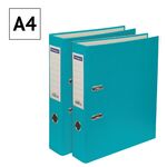 Папка-регистратор OfficeSpace, 70мм, бумвинил, с карманом на корешке, бирюзовая