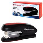 Степлер №24/6, 26/6 BRAUBERG "Extra", до 30 листов, черно-красный, 229085