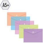 Папка-конверт на кнопке Berlingo "Starlight" А5+, 180мкм, ассорти